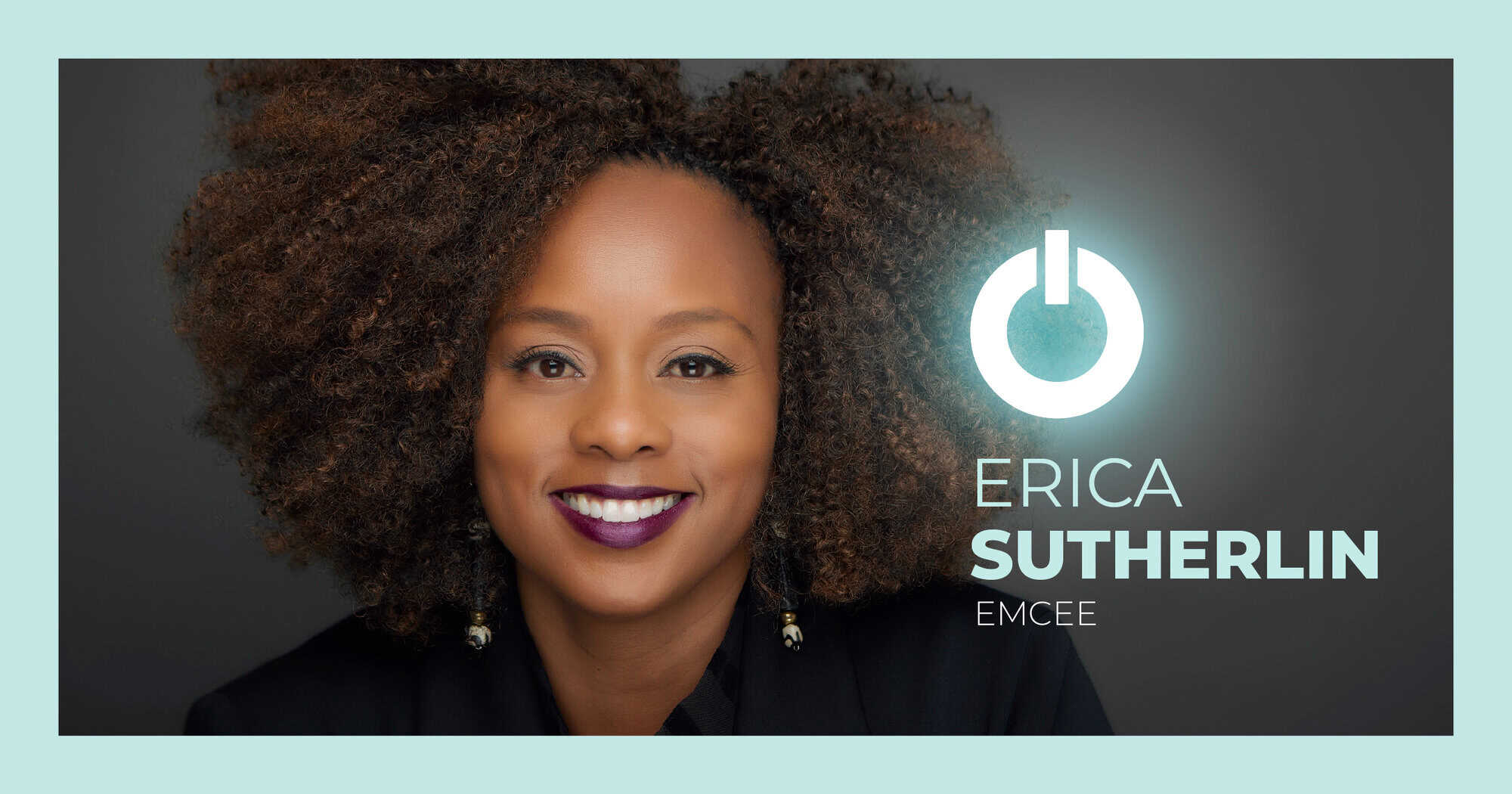 Photo of Erica Sutherlin, emcee of the 2026 Nonprofit Leadership Conference, hosted by the Nonprofit Leadership Center. Erica is a Black woman with dark brown hair and she is smiling into the camera. She is wearing a black top.