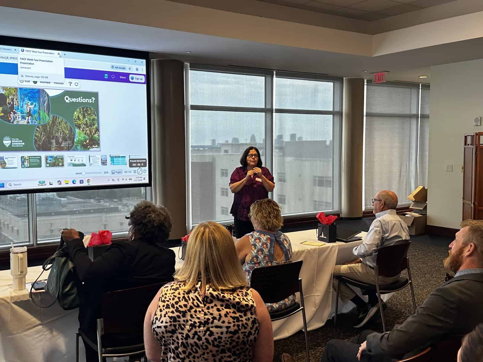 Nonprofit Leadership Center of Tampa Bay Amy Brownlee leader of the Certificate in Nonprofit Management at The University of Tampa speaks to 2026 graduates and panelists