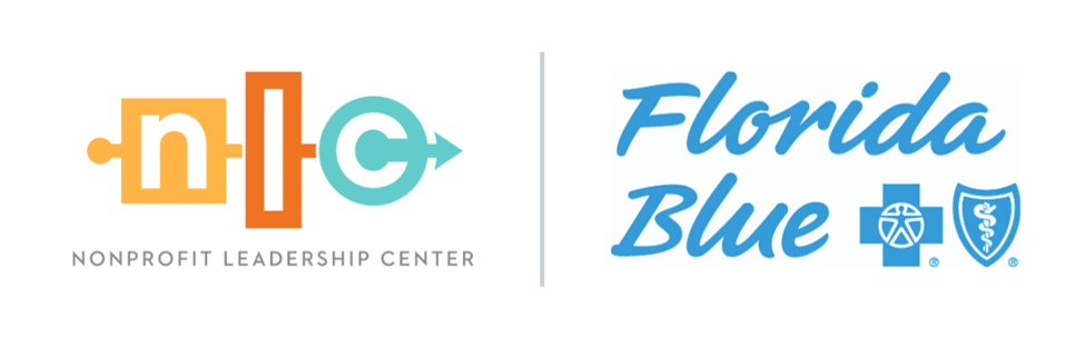 NLC and Florida Blue logos: A partnership to develop emerging nonprofit leaders in Tampa Bay